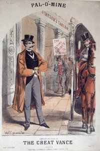 غلاف موسيقي لـ "Pal-O'-Mine" الذي غناه The Great Vance ، نشره Hutchings and Romer ، حوالي عام 1860 (لون ليثو)