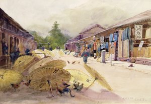 مظلات تجفيف بعد عاصفة ممطرة ، حوالي عام 1889 (ألوان مائية على ورق) بواسطة ألفريد إيست