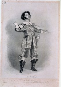 جيوفاني باتيستا روبيني (1794-1854) مثل أرتورو في "أنا بيوريتاني" ، نسخة إثبات من "ذكريات الأوبرا الإيطالية" ، نقشها ريتشارد جيمس لين (1800-72) ، 1836 (انظر 123979 للون) بواسطة ألفريد إدوارد شالون