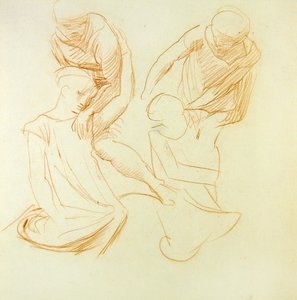 دراسات الشكل ، حوالي 1845 (طباشير أحمر على ورق) (انظر 366414 للصفحة اليمنى)