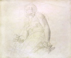 دراسة شخصية ، حوالي 1850 (قلم رصاص على ورق)