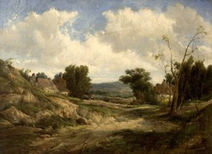 مناظر طبيعية مع أكواخ ، 1864