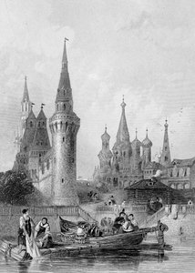 كنيسة فاسيلي بلاجينوي ، موسكو ، نقشها ج.ه. كيرنوت ، ج .1844