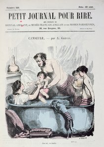 الحرارة الحارقة: الحمام العائلي ، الغلاف الأمامي لـ "Le Petit Journal pour Rire" ، عام 1860
