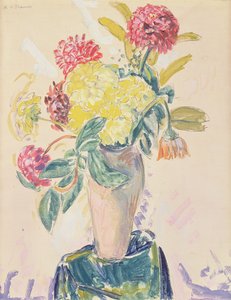 Zinnias ، c.1926 (مرحاض ، الغواش والفحم على الورق) بواسطة ألفريد هنري ميسون