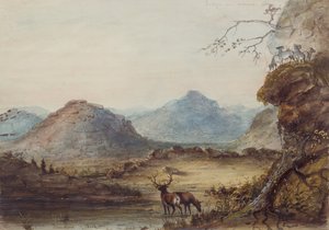 تشكيلات صخرية بالقرب من المياه العذبة ، حوالي عام 1837 (ألوان مائية على ورق) بواسطة ألفريد جاكوب ميلر