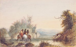 هورس-شو كريك ، حوالي عام 1837 (قلم رصاص وألوان مائية وغواش على ورق) بواسطة ألفريد جاكوب ميلر