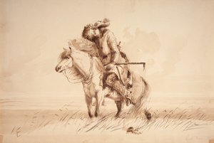 فقدت القرن الأخضر ، حوالي عام 1850 (قلم رصاص وقلم حبر وحبر ، وغسل على قماش) بواسطة ألفريد جاكوب ميلر