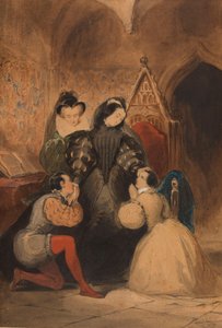 ماري ستيوارت تبارك رولان جرويم وكاثرين سيتون. بعد والتر سكوت رئيس الدير ، 1830.