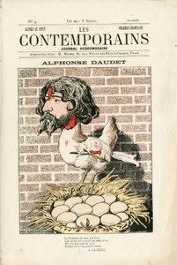 غلاف "" Les Contemporains "، رقم 9 ، Satirique en Colors: Alphonse Daudet - Litterature - Houle ، Daudet Alphonse - رسم بواسطة Alfred Le Pepetit (1841-1909) بواسطة ألفريد لو بيتيت