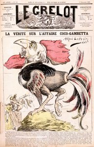 الحقيقة بشأن قضية كوكو (Gambetta et ses "" دجاجات ") - غامبيتا - بقلم ألفريد لو بيتيتي ، في" "Le Grelot" "في 17/12/1882 بواسطة ألفريد لو بيتيت