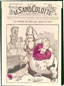 "Le Poule au Pot" ، كاريكاتير هنري تشارلز فرديناند ماري ديودون (1820-1883) كونت شامبورد ، من "لو سان كولوت" ، 1879