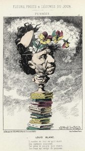 الأفكار: كارتون على لويس بلان - مريض. من 04/02/1871 في "زهور اليوم وفاكهة وخضروات" بواسطة ألفريد لو بيتيت