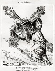 caricature of Leon Cladel, c.1875-80 (engraving) بواسطة ألفريد لو بيتيت