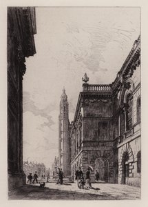 Cambridge: The Senate House and University Library (etching)