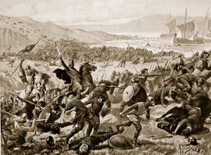 معركة برونانبره الكبرى ، 937 ، رسم توضيحي من "قصة هتشنسون للأمة البريطانية" ، ج .1923