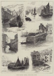 رسومات متعرجة ، Polperro ، قرية صيد كورنيش