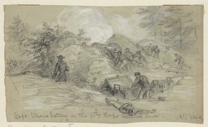 بطارية الكابتن ستيفنز على خط مناوشات الفيلق السادس بواسطة ألفريد رودولف واود