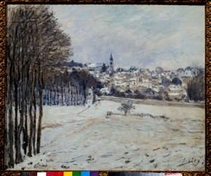 La neige a Marly لوحة لألفريد سيسلي (1839-1899) 1875 صن. 0،46x0،56 م باريس ، متحف دورسيه بواسطة الفريد سيسلي