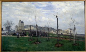 منظر لمونمارتر مأخوذ من مدينة الزهور في Batignolles لوحة ألفريد سيسلي (1839-1899) 1869 صن. 0،7x1،17 م غرونوبل ، متحف الفنون الجميلة بواسطة الفريد سيسلي