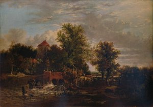 بوابة Slucie على نهر ويسترن ، c1832 بواسطة ألفريد ستانارد