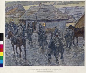 زحف قوات أونفيد على لوبارتوف 1915 (صورة مطبوعة) بواسطة ألفريد ويزمان