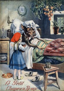 القليل ركوب هود الأحمر. حكاية شعبية. رسم توضيحي لـ Vaccari و Carrey في مجموعة "" Les beaux tales "" "Nos loisirs" "" حوالي عام 1910. مجموعة خاصة.