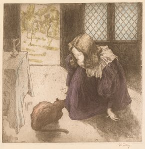الداخلية ، فتاة صغيرة مع Cat La Petite fille au chat ، 1897.