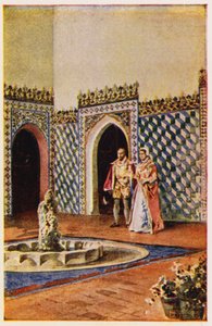 الهندسة المعمارية المغاربية في قصر سينترا، البرتغال (ليثو ملون)
