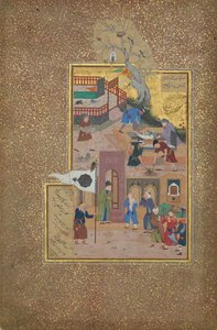موكب الجنازة ، ورقة 35 و من لغة منطقة الطير ، 892 هـ / 1487 م. بواسطة علي مشهدي