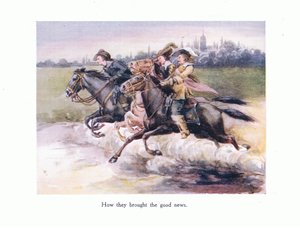 كيف أحضروا الأخبار السارة من غنت إلى إيكس ، التوضيح من Poems for the Young: Robert Browning ، c.1920 بواسطة أليس روس