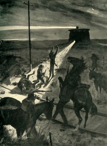 "هزيمة محاولة ليلية لعبور السكة الحديد" ، 1902. بواسطة ألان ستيوارت
