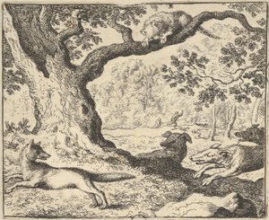 بعد قصة رينارد الكاذبة ، طارد كلاب الصيد أبيه من هيندريك فان ... ، 1650-1675. بواسطة ألارت فان إيفردنغن