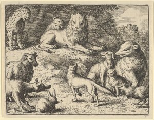 رينارد متهم من قبل الحيوانات قبل الأسد ، 1650-1675. بواسطة ألارت فان إيفردنغن