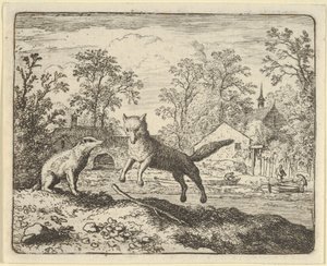 الغرير يفرض عقوبة للقفز ثلاث مرات فوق عصا على الأرض ، 1650-1675.