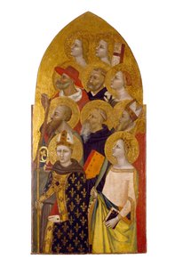 القديسين والملائكة ، c.1360-70 (تمبرا وورقة الذهب على اللوحة)