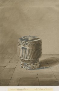 الخط في كنيسة لونجدون: رسم غسل بني داكن ، 8 سبتمبر 1842