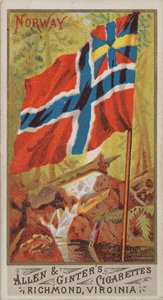 النرويج ، من Flags of All Nations ، Series 1 N9 for Allen & Ginter Cigarettes Brands ، 1887.