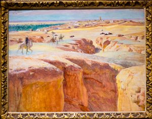 قافلة في القرارة بالقرب من غرداية (زيت على لوحة)