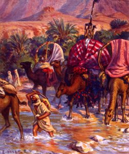 مجموعة البدو العرب في الصحراء. بواسطة نصر الدين دينيت (ألفونس إتيان دينيه). 1861 1929 رسام مستشرق فرنسي 1918