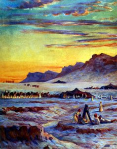 مجموعة البدو العرب في الصحراء. بواسطة نصر الدين دينيت (ألفونس إتيان دينيه). 1861 1929 رسام مستشرق فرنسي 1918