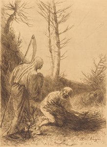 الموت والحطاب ، اللوحة الثانية Le mort et le bucheron. بواسطة ألفونس ليجروس