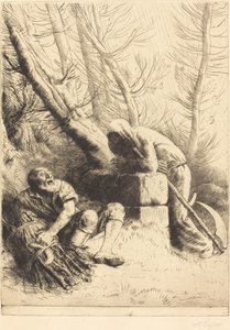 الموت والحطاب ، اللوحة الرابعة (La mort et le bucheron) بواسطة ألفونس ليجروس