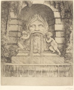 النافورة: Grotesque، Children and Basin Une fountaine: Masque، enfants et bassin. بواسطة ألفونس ليجروس