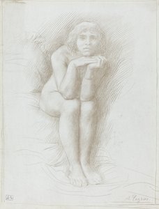 عارية نموذج جالس