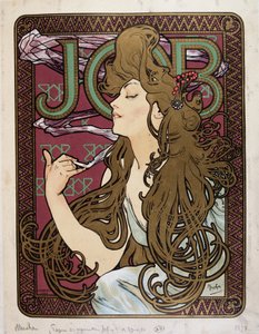 ملصق إعلاني لـ "Job Cigarette Paper" بواسطة Mucha بواسطة ألفونس موشا