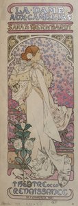 ملصق "La dame au camélias" على مسرح عصر النهضة مع Henriette Rosine Bernard dit Sarah Bernhardt (1844-1923) - بواسطة موتشا بواسطة ألفونس موشا