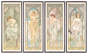 أوقات اليوم ؛ ساعات النهار بواسطة Alphonse Mucha