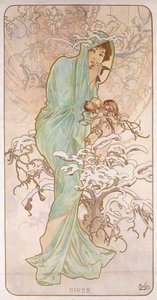 شتاء؛ الشتاء ، ج .1896 بواسطة Alphonse Mucha