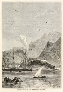 وضعوا في Steamer Point ، من "حول العالم في ثمانين يومًا" بواسطة Jules Verne (1828-1905) ، نقش بواسطة Louis Dumont (مواليد 1822)